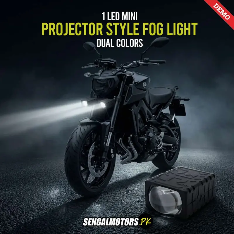 1 Led Mini Projector Led Fog Light Dual Colors For Motorbikes Design B 1