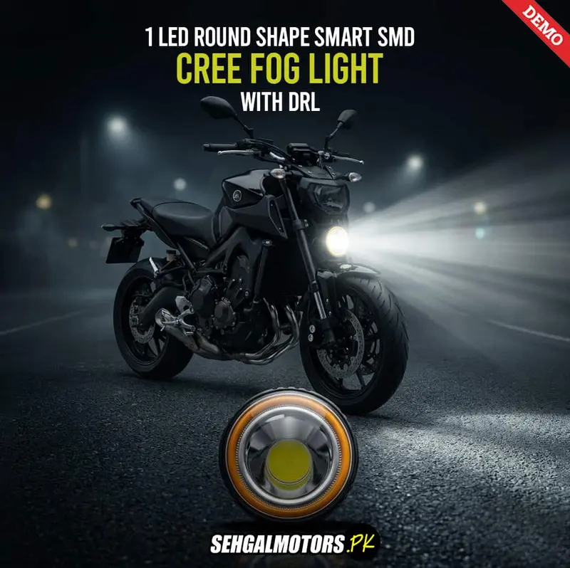 1 Led Round Shape Smart Smd Cree Fog Light With Drl For Bikes 8011 1