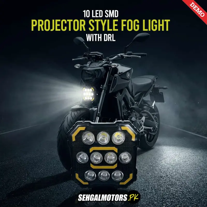 10 Led Smd Projector Style With Drl Fog Light For Bike 1