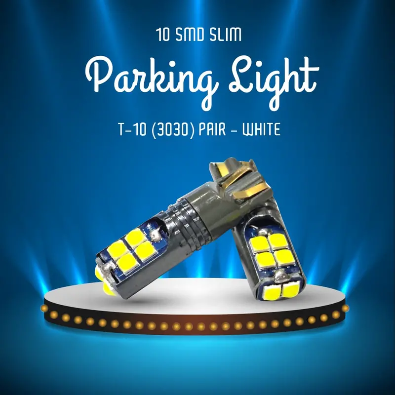 10 Smd Led Slim Parking Light T-10 (3030) Pair - White 1