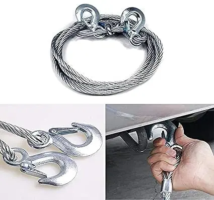 12 Ft Emergency Towing Steel Wire Rope - 10 Mm 2
