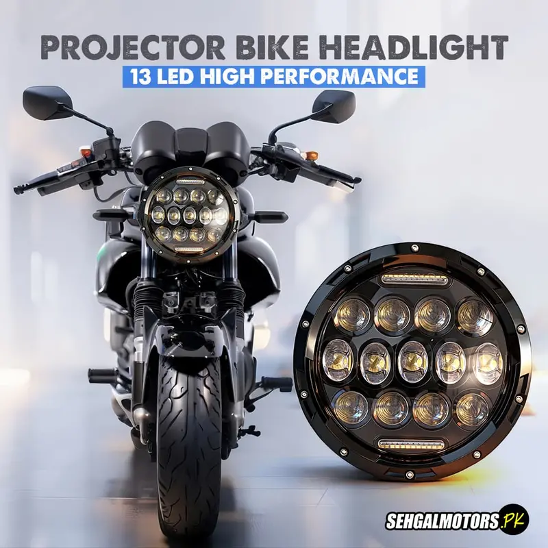 13 Led Projector Bike Headlight High Performance 17.78 Cm Each 1
