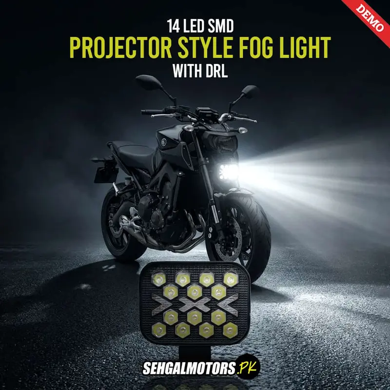14 Led Smd Projector Style With Drl Fog Light For Bike Design B 12V-24V 1