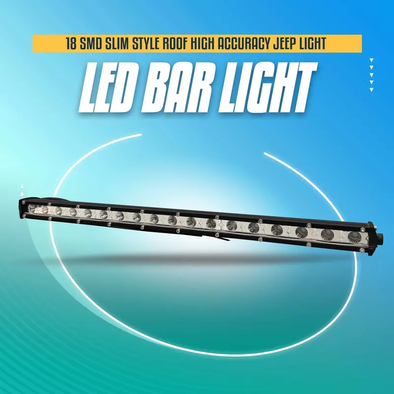 18 Smd Slim Style Roof Led Bar Light 19 Inches - High Accuracy Jeep Light | Sharp Light | Jeep Decoration Light 1