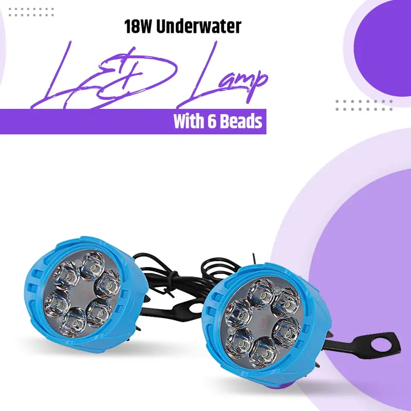 18W Underwater Led Lamp With 6 Beads Pair - Car Headlights Strip Lamp Halogen Bulb 1