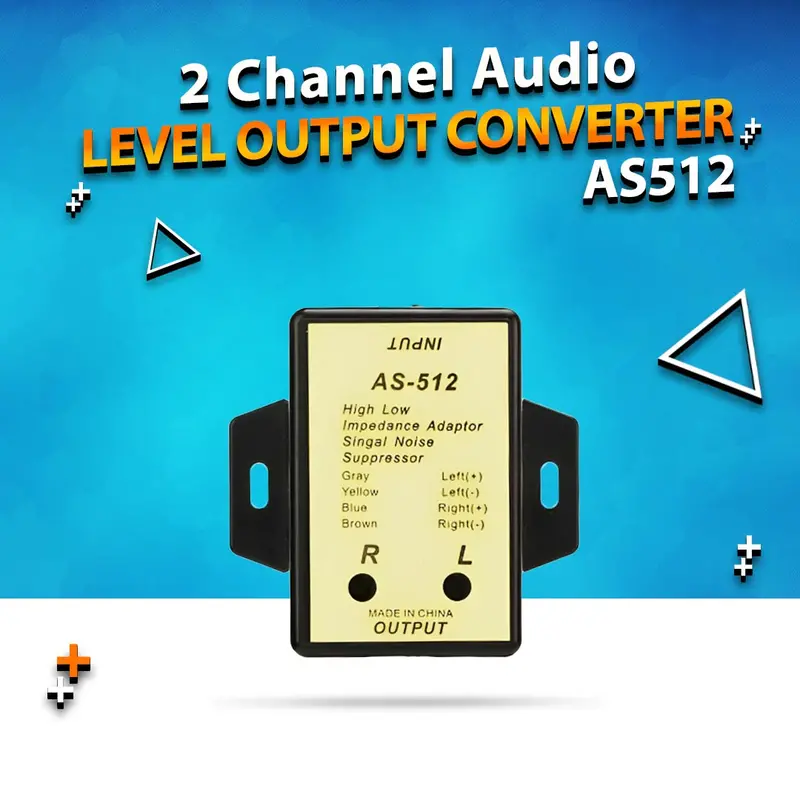 2 Channel Line High Low Impedance Adapter Audio Speaker Level Output Converter - As512 1
