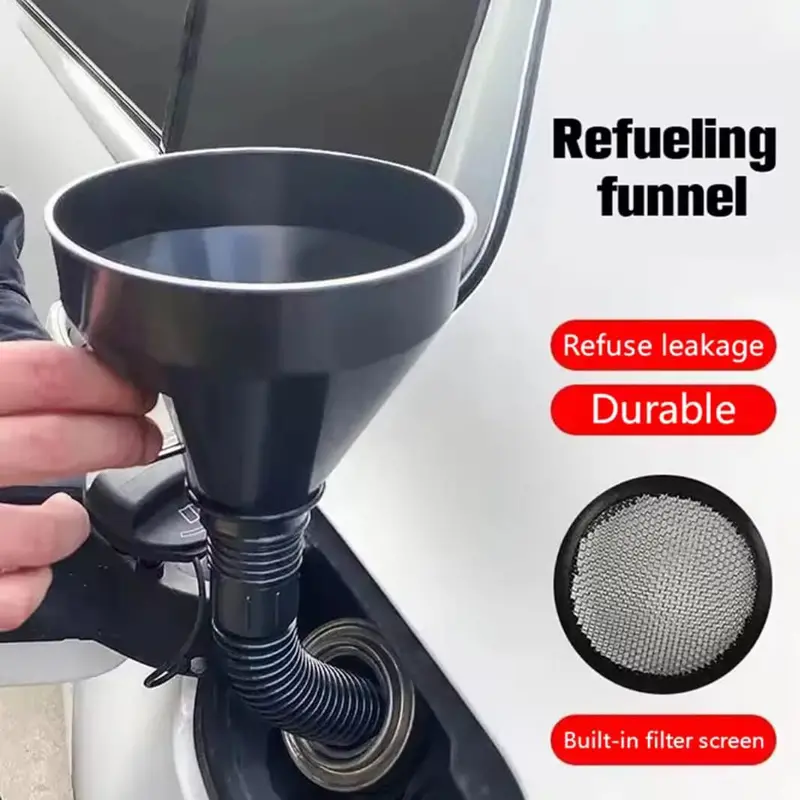 2 In 1 Refueling Funnel With Strainer Can Spout For Oil Water - Fuel Petrol For Auto Cars Motorcycle Bike Truck Atv 1