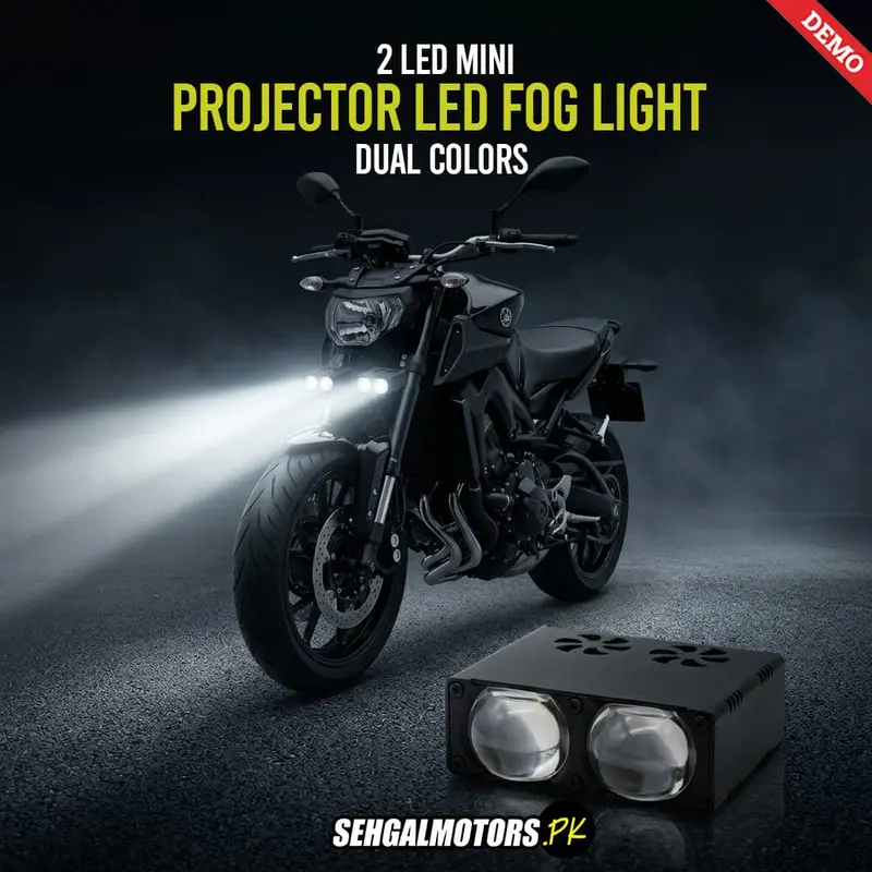 2 Led Mini Projector Led Fog Light Dual Colors For Motorbikes 1