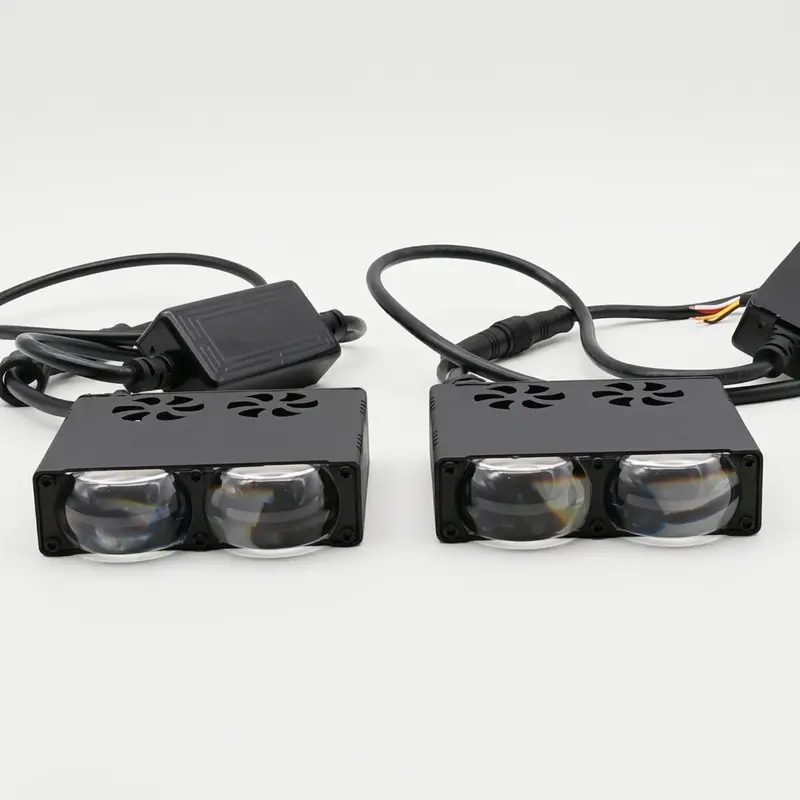 2 Led Mini Projector Led Fog Light Dual Colors For Motorbikes 2