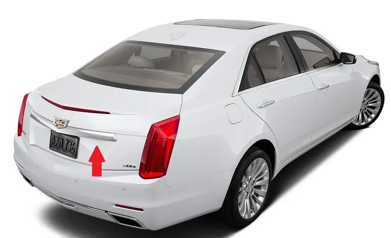 2016-2018 Cadillac Cts  Rear Galvano Silver Applique Cts Equipped W/Camera 1
