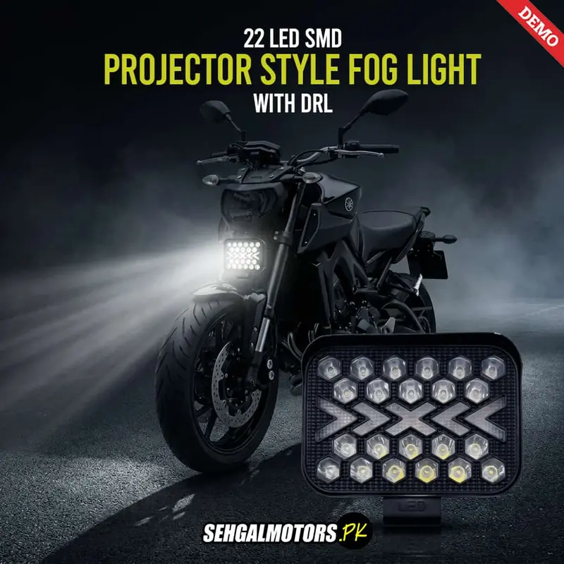22 Led Smd Projector Style With Drl Fog Light For Bike Design B - 12V-24V 1