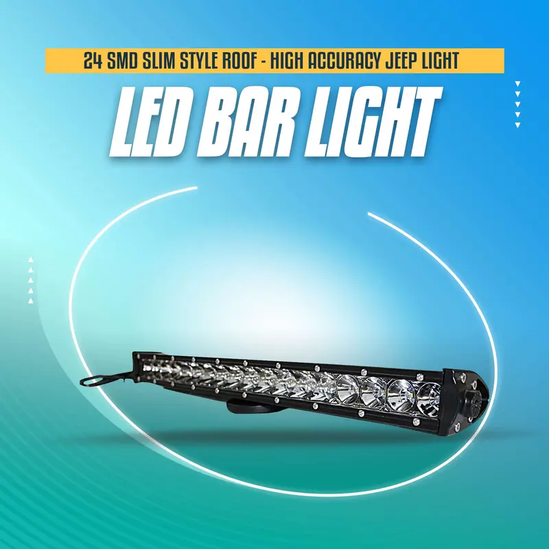 24 Smd Slim Style Roof Led Bar Light 25 Inches - High Accuracy Jeep Light | Sharp Light | Jeep Decoration Light 1