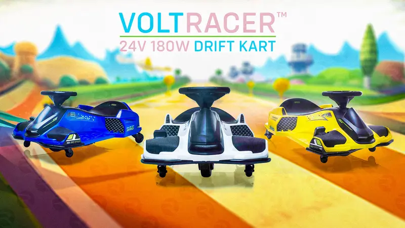 24V Voltracer™ Drift Kart With Brushless Motor - Includes Safety Helmet & Shin Pads 2