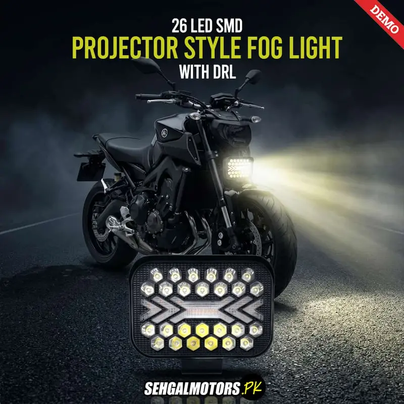 26 Led Smd Projector Style With Drl Fog Light For Bike Design A 12V-24V 1