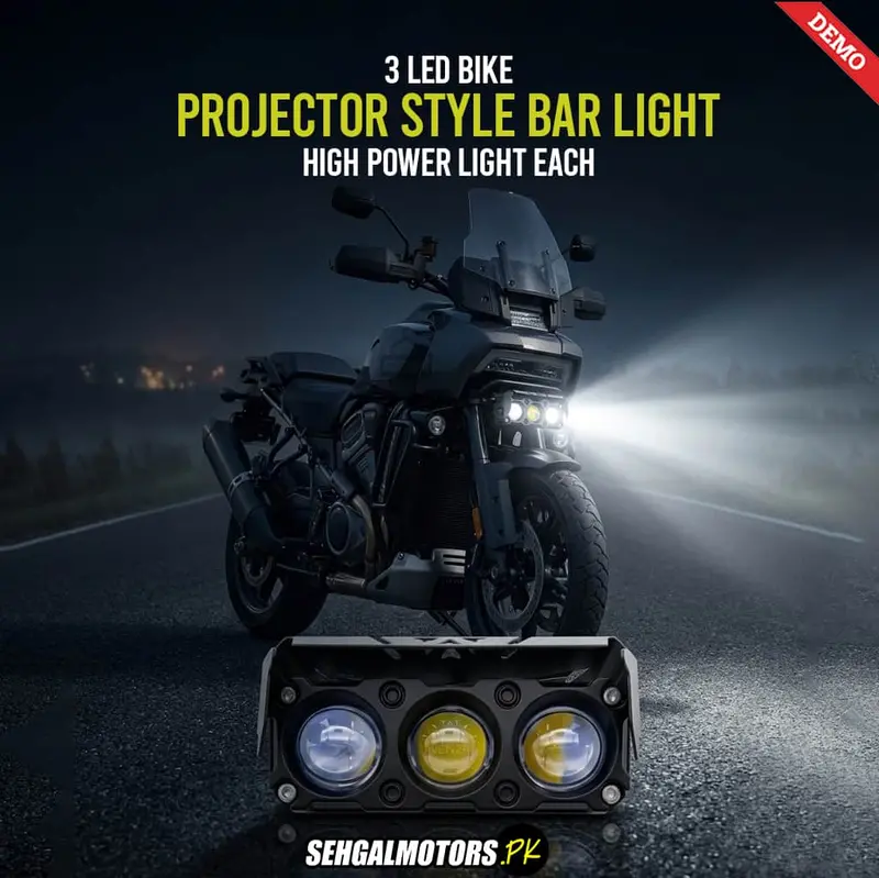 3 Led Bike Projector Style High Power Bar Light Each - For Clear Visibility 1