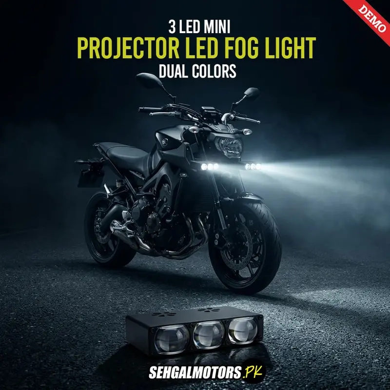 3 Led Mini Projector Led Fog Light Dual Colors For Motorbikes 1