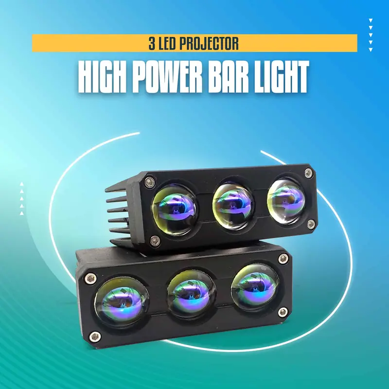 3 Led Projector High Power Bar Light Pair - 3.81 Cm 1