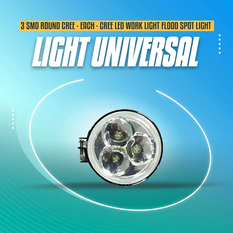 3 Smd Round Cree Light Universal - Each - Cree Led Work Light Flood Spot Light Offroad Driving Led Light Bar 1