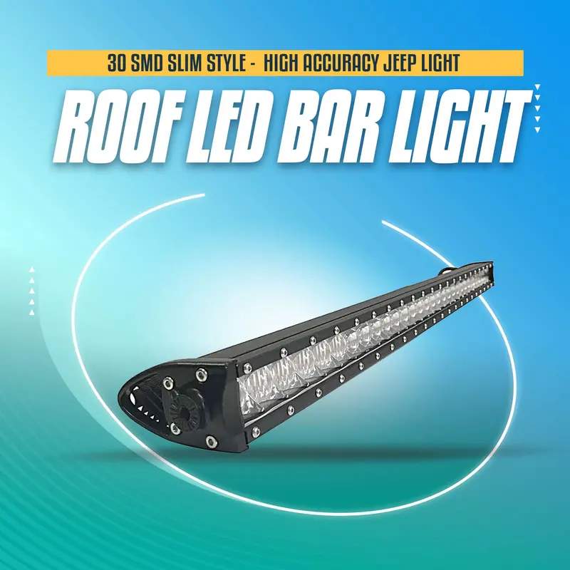 30 Smd Slim Style Roof Led Bar Light 31 Inches - High Accuracy Jeep Light | Sharp Light | Jeep Decoration Light 1