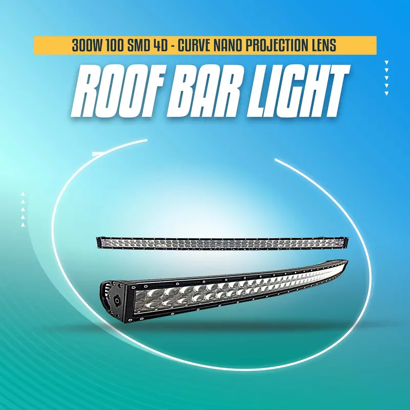 300W 100 Smd 4D Roof Bar Light Curve Nano Projection Lens - 4.2 1