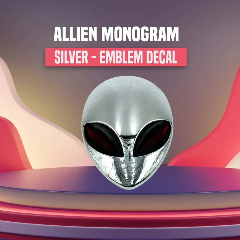 3D Metal Allien Logo Silver 1