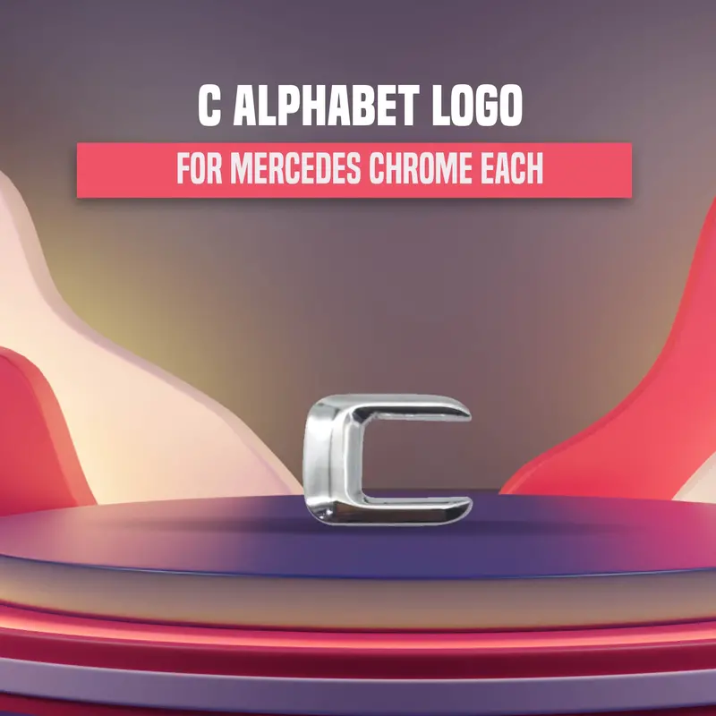 3D Metal Alphabet C Logo Chrome - For Mercedes 1