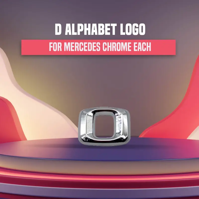 3D Metal Alphabet D Logo Chrome - For Mercedes 1