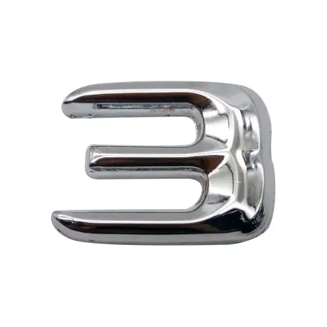 3D Metal Alphabet Letter Number 3 Logo Chrome - For Mercedes 2