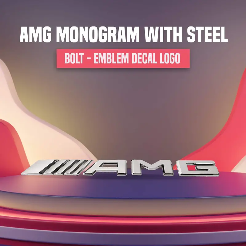 3D Metal Amg Logo With Steel Bolt 1