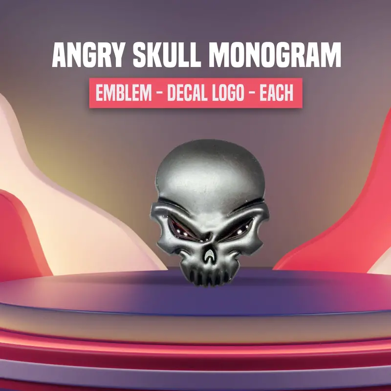 3D Metal Angry Skull Logo 1