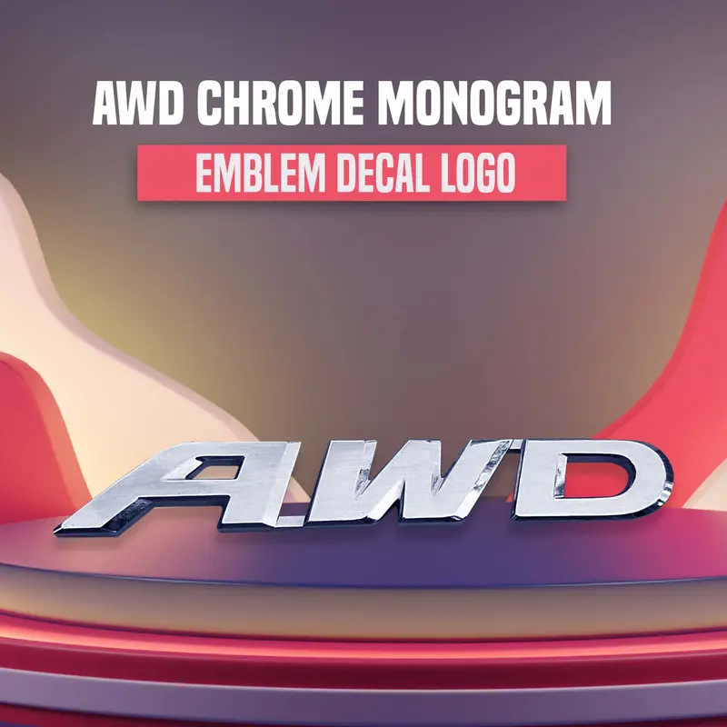 3D Metal Awd Logo Chrome 1