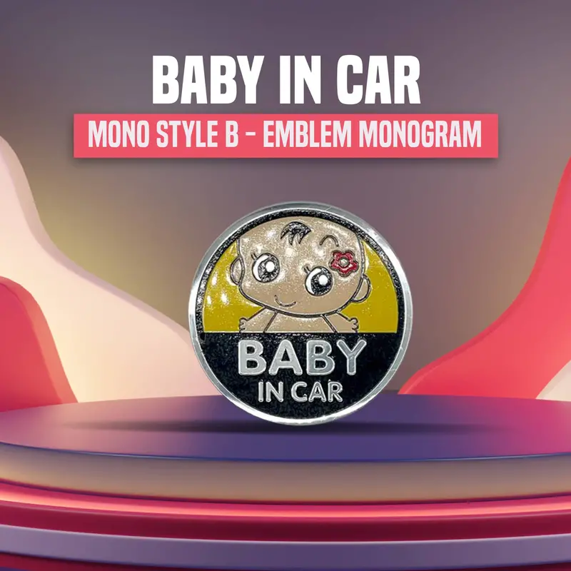 3D Metal Baby In Car Logo Chrome Style B 1
