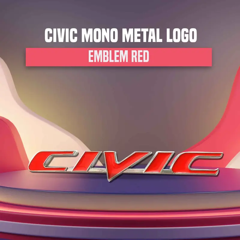 3D Metal Civic Logo Red 1