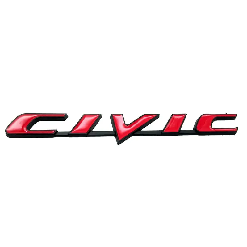 3D Metal Civic Logo Red 2