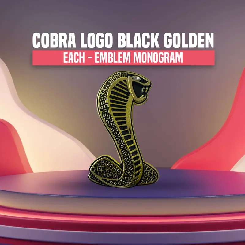 3D Metal Cobra Logo Black Golden 1