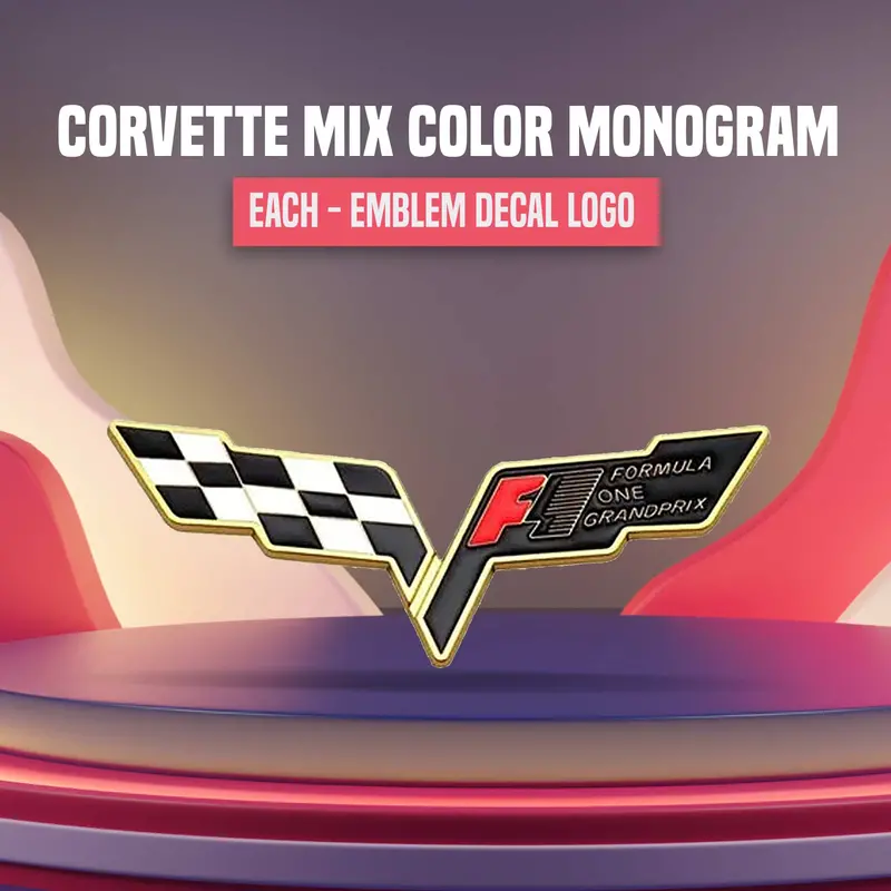 3D Metal Corvette Logo Mix Color 1