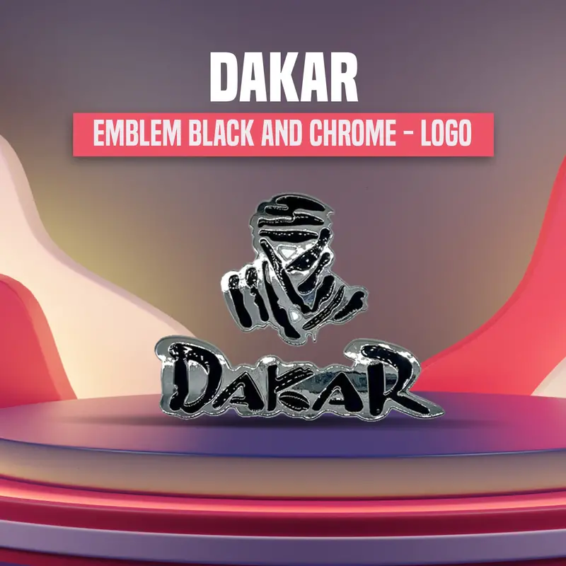 3D Metal Dakar Logo Black Chrome 1