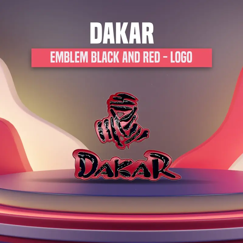3D Metal Dakar Logo Black Red 1