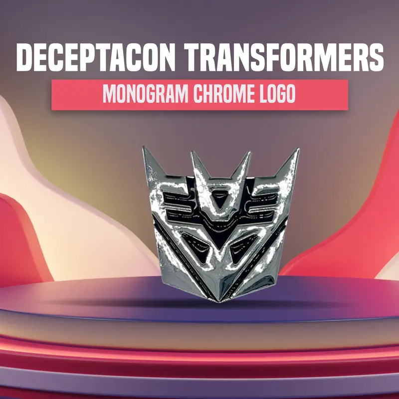 3D Metal Deceptacon Transformers Logo Chrome 1