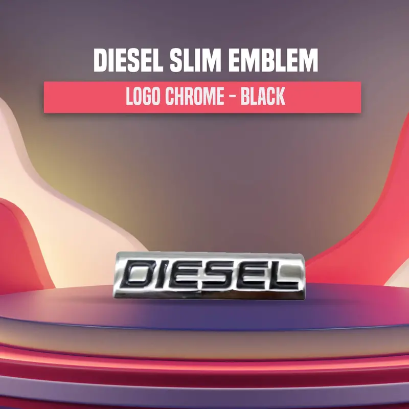 3D Metal Diesel Logo Black Chrome Slim 1