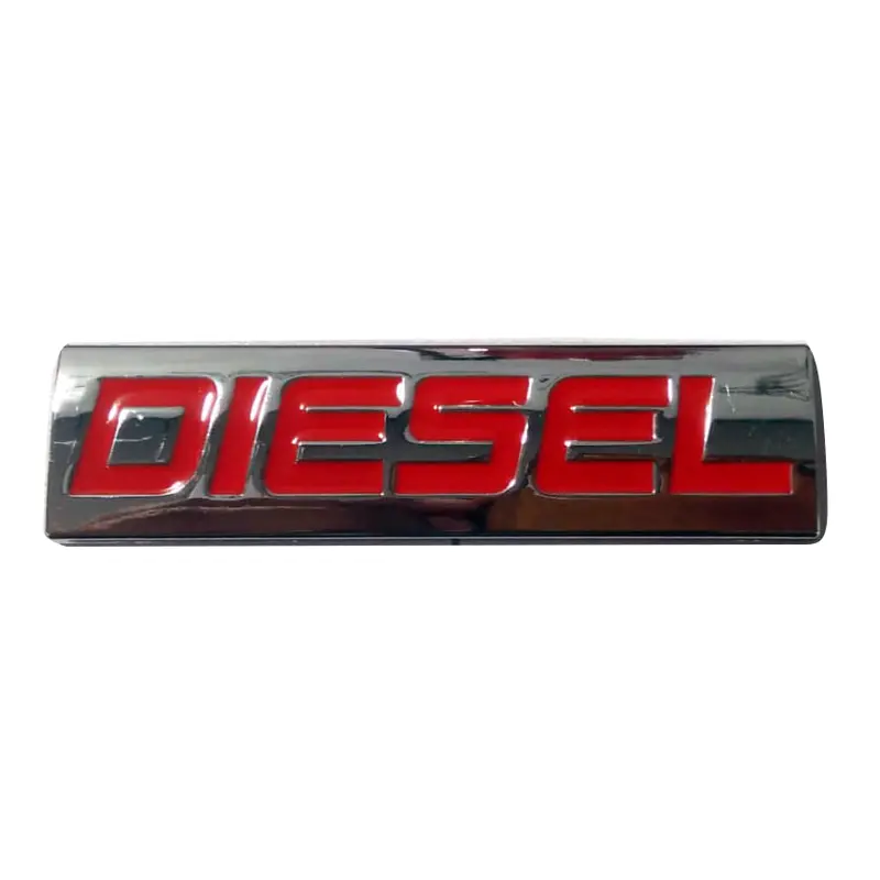3D Metal Diesel Logo Red Chrome Slim 2