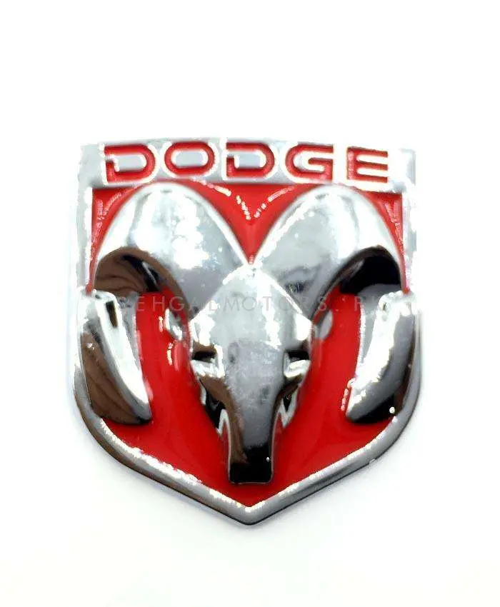 3D Metal Dodge Logo Red Chrome 2