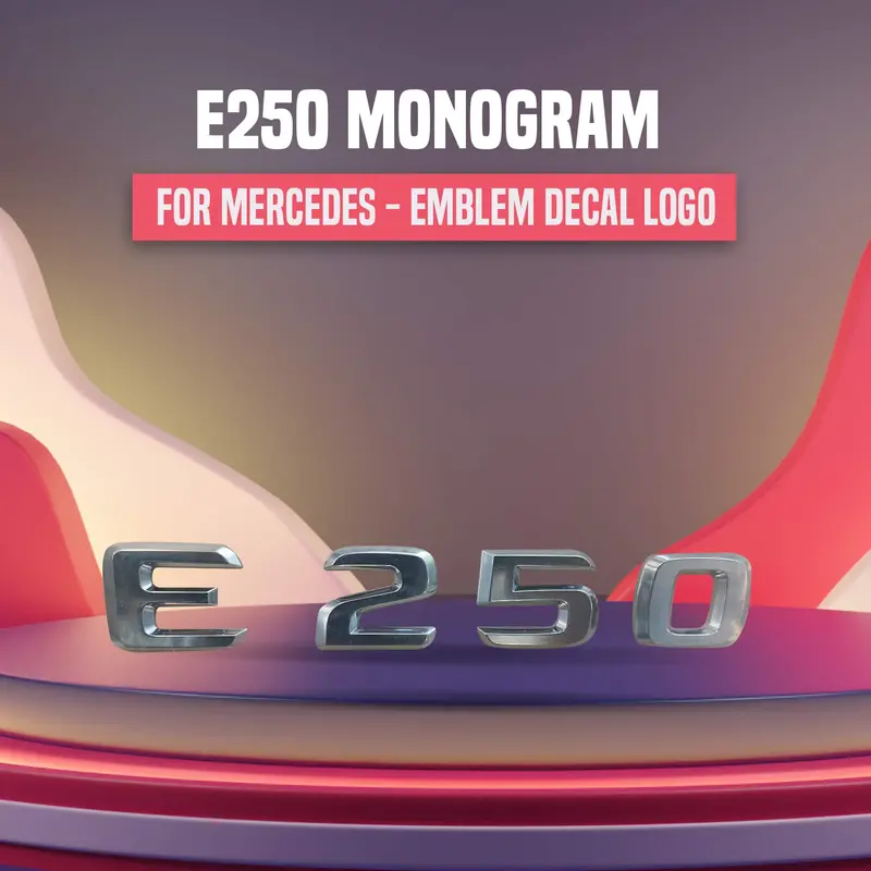 3D Metal E250 Logo Trunk Logo - For Mercedes Chrome 1