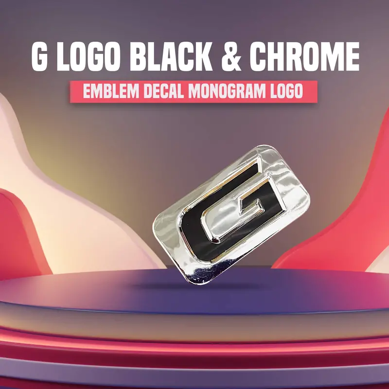 3D Metal G Logo Black Chrome 1