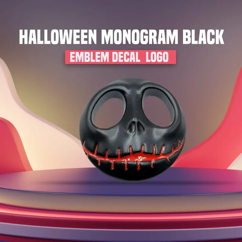 3D Metal Halloween Logo Black - Each 1