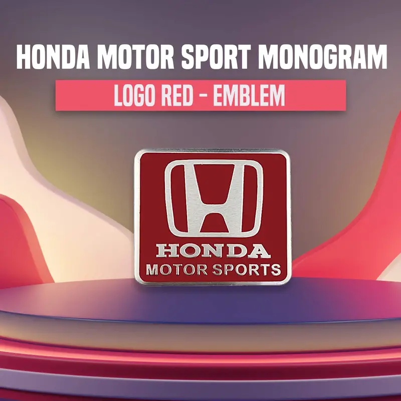 3D Metal Honda Motor Sport Logo Red 1