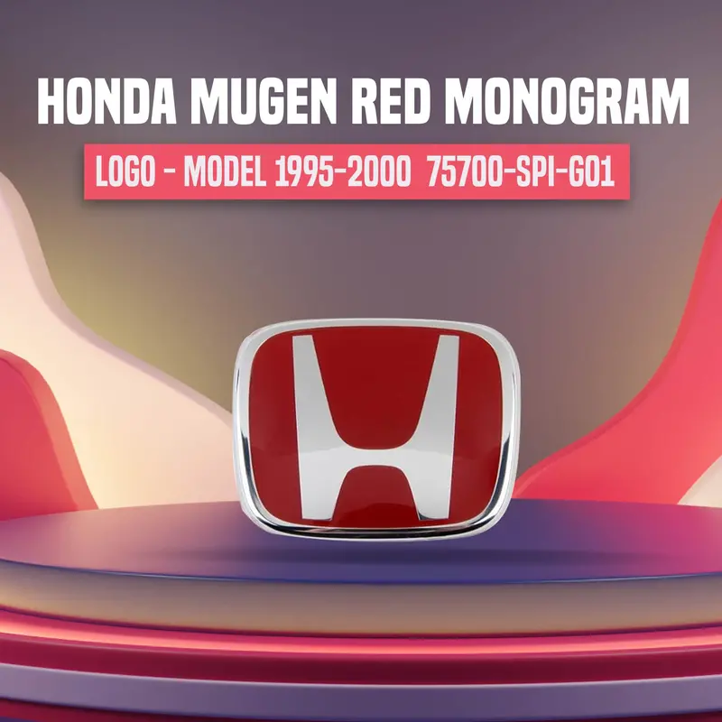 3D Metal Honda Mugen Logo Red 75700-Spi-G01 - Model 1995-2000 1