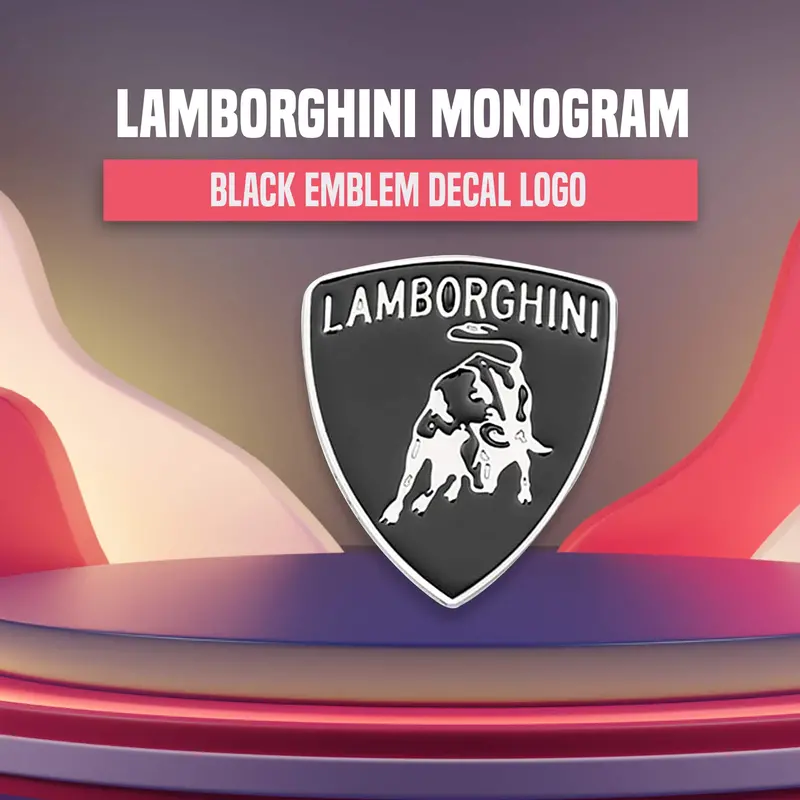 3D Metal Lamborghini Logo Black 1
