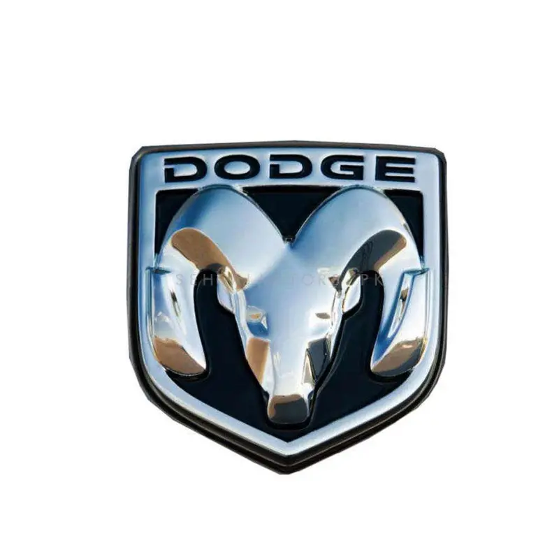 3D Metal Logo Dodge Black Chrome Big 2