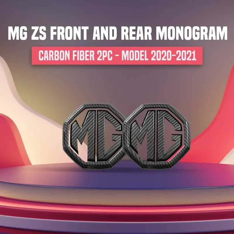 3D Metal Mg Front And Rear Logo Carbon Fiber 2 Pcs 2020 - 2025 - For Mg Zs 1